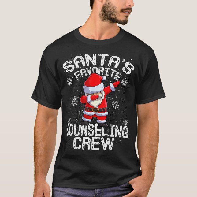 Camiseta Santa's Favorite Counseling Crew Christmas  (Frente)