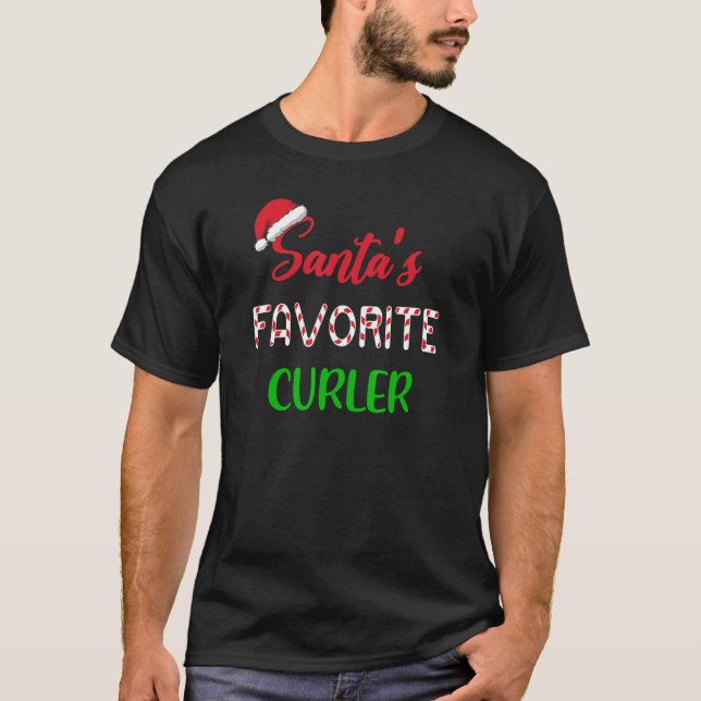 Camiseta Santas Favorite Curler   Funny Curling Christmas (Frente)