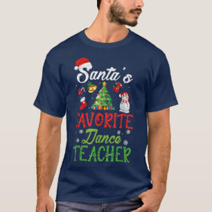 Camiseta Santas Favorite Dance Teacher Funny Christmas Tree