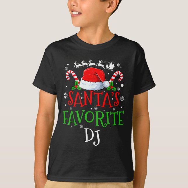 Camiseta Santa's Favorite Dj Christmas Party  (Frente)