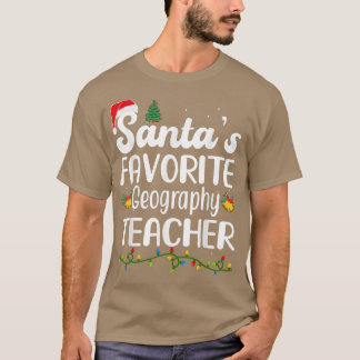 Camiseta Santa's Favorite Geography Teacher Christmas Xmas