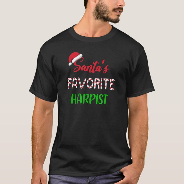 Camiseta Santas Favorite Harpist   Funny harp Christmas Paj (Frente)