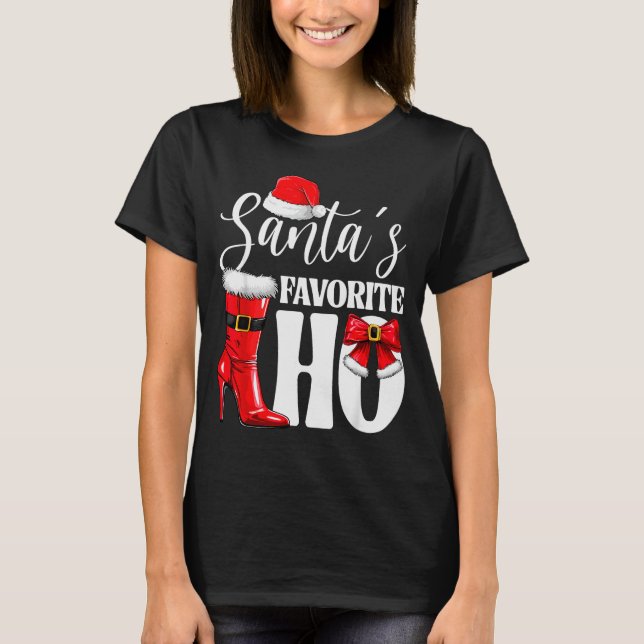 Camiseta Santa's Favorite Ho Christmas Lights Merry Christm (Frente)