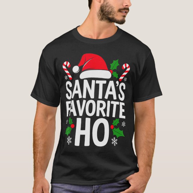 Camiseta Santa's Favorite Ho Shirt Adult Kids Funny Christm (Frente)