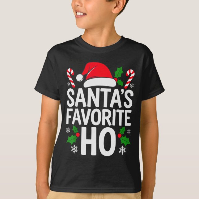Camiseta Santa's Favorite Ho Shirt Adult Kids Funny Christm (Frente)