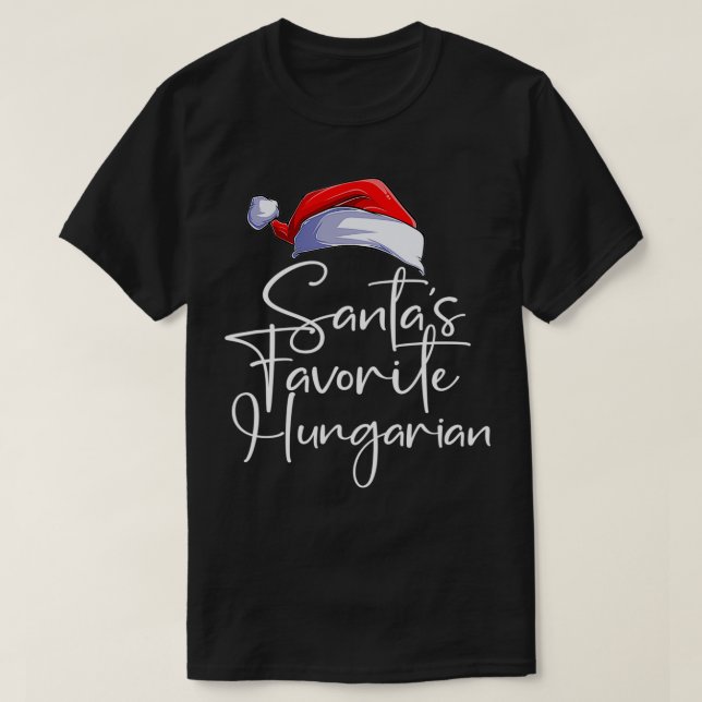 Camiseta Santa's Favorite Hungarian Funny Cute Christmas Hu (Frente do Design)