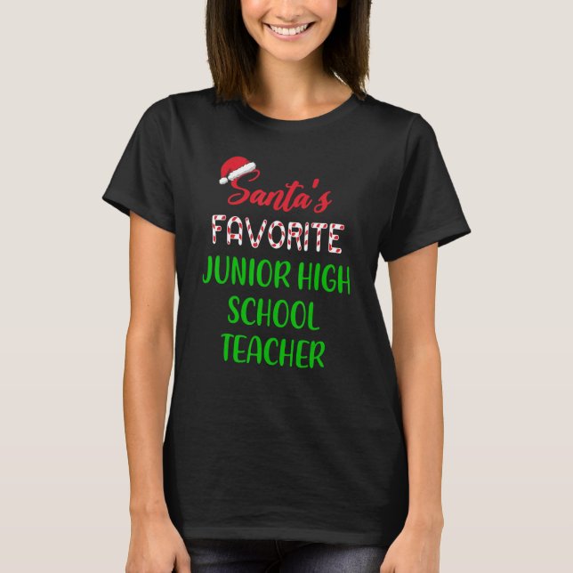 Camiseta Santas Favorite Junior High School Teacher   Chrit (Frente)