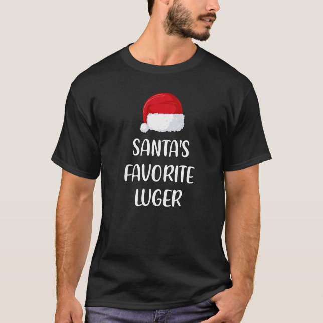 Camiseta Santas Favorite Luger Christmas  Luge (Frente)