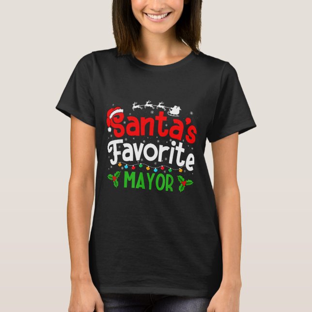 Camiseta Santa's Favorite Mayor Christmas Party  (Frente)