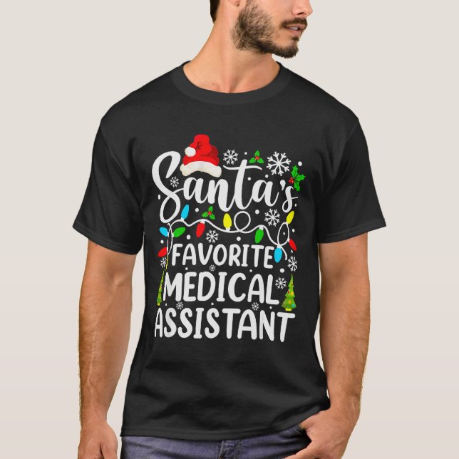 Camiseta Santa's Favorite Medical Istant Funny Christmas  (Frente)