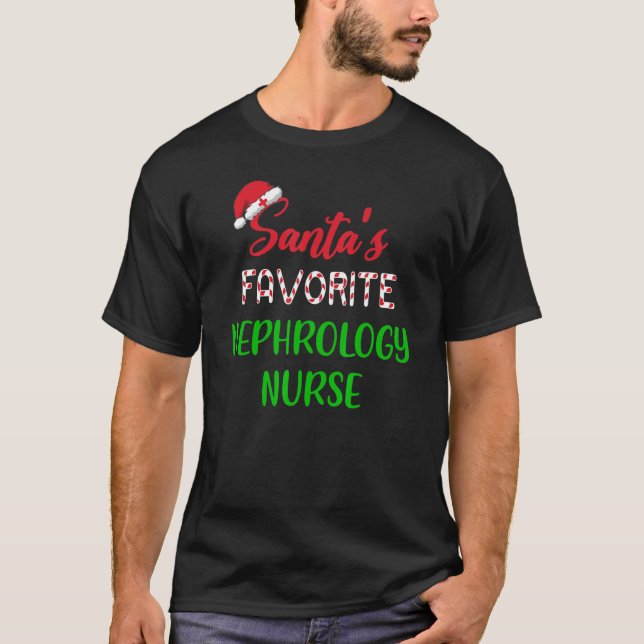 Camiseta Santas Favorite Nephrology Nurse     Chritsmas (Frente)
