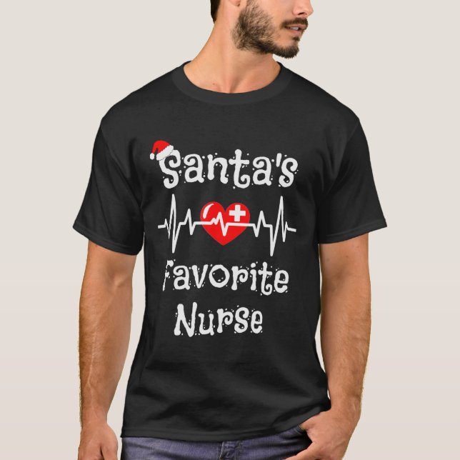 Camiseta Santa's Favorite Nurse Christmas 2021  (Frente)