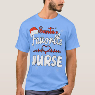 Camiseta Santa's Favorite Nurse Christmas Pajama Lights Nur