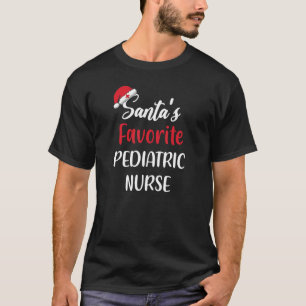 Camiseta Santas Favorite Pediatric Nurse   Christmas  