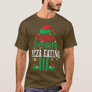 Camiseta Santas Favorite Pizza Eating Elf Christmas Matchin