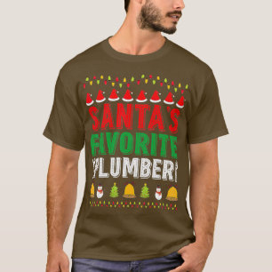 Camiseta Santas Favorite Plumber Enfeites de natal Xmas