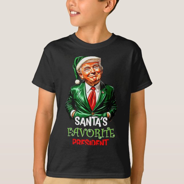 Camiseta Santa's Favorite President Funny Santa Trump 2024  (Frente)