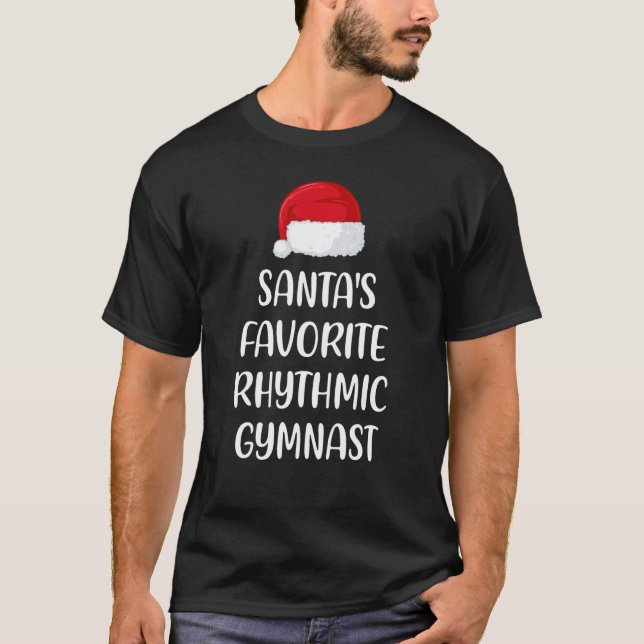 Camiseta Santas Favorite Rhythmic Gymnast Christmas Gymnast (Frente)