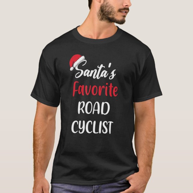 Camiseta Santas Favorite Road Cyclist   Christmas Road Cycl (Frente)