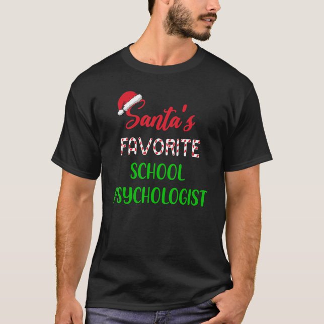 Camiseta Santas Favorite School Psychologist     Chritsmas (Frente)