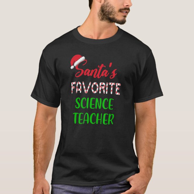 Camiseta Santas Favorite Science Teacher   Chritsmas (Frente)