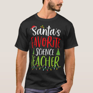 Camiseta Santa's Favorite Science Teacher Santa hat School