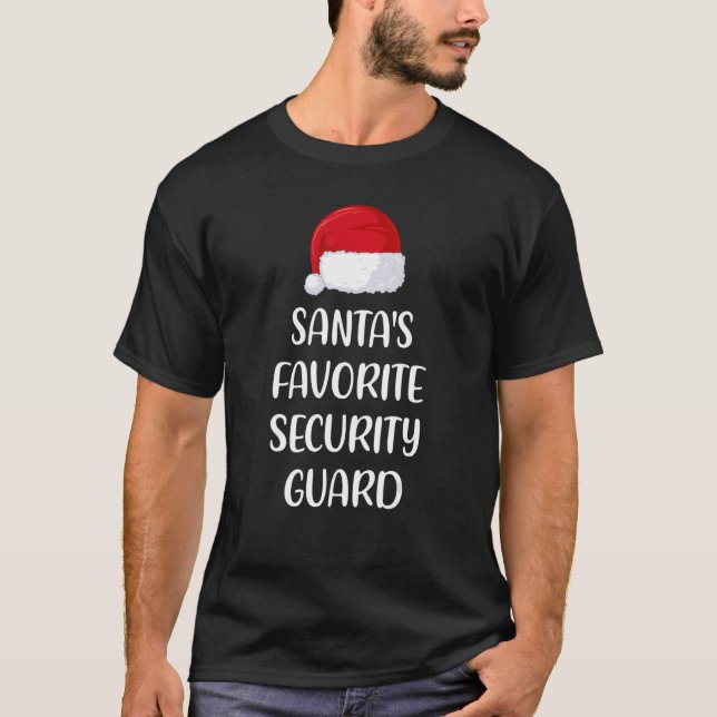Camiseta Santas Favorite Security Guard Christmas   Pajama (Frente)