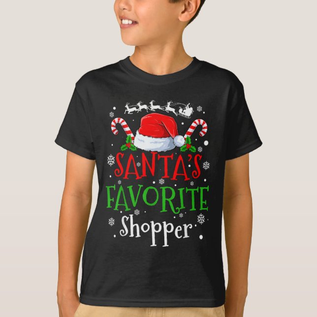 Camiseta Santa's Favorite Shopper Christmas Party  (Frente)