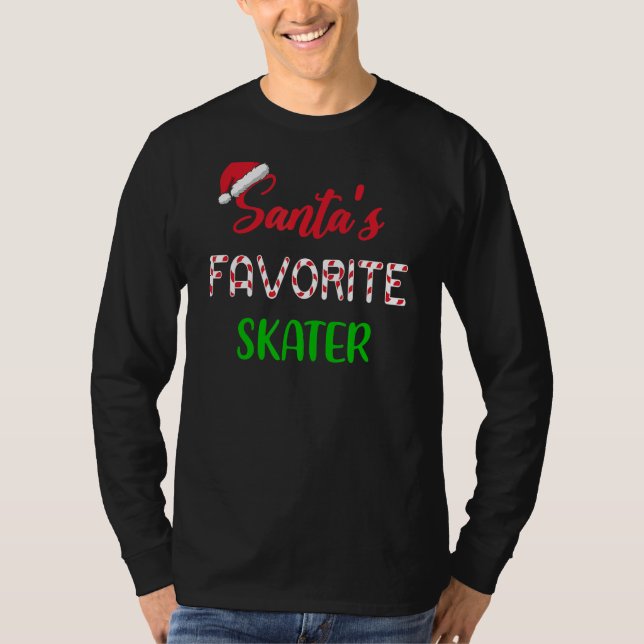 Camiseta Santas Favorite Skater   Funny Figure Skating Chri (Frente)