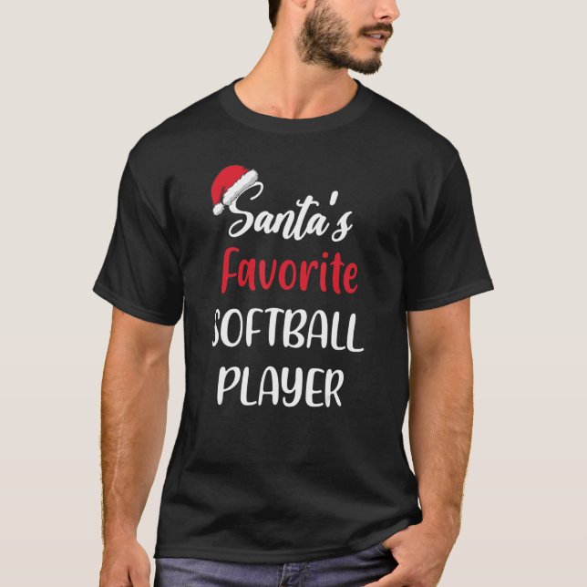 Camiseta Santas Favorite Softball Player   Christmas Softba (Frente)