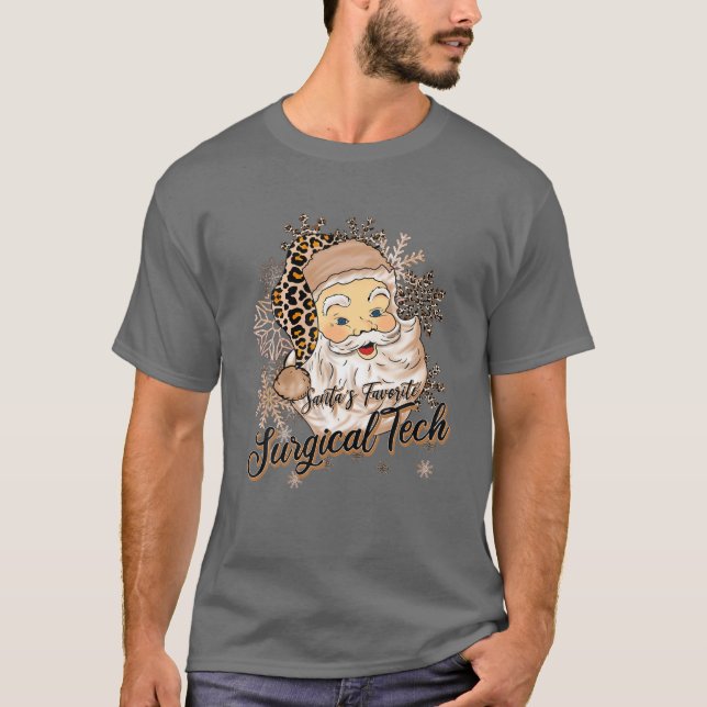 Camiseta Santa's Favorite Surgical Tech Christmas Pajama Sa (Frente)