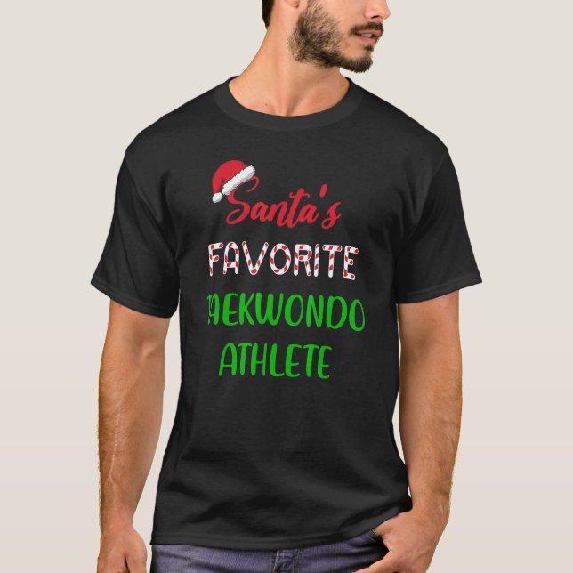 Camiseta Santas Favorite Taekwondo Athlete   Taekwondo Chri (Frente)