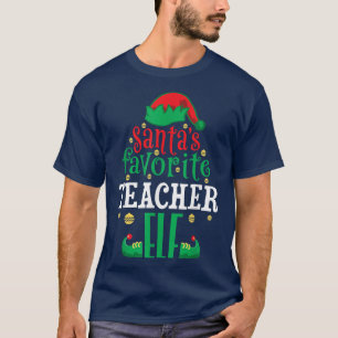 Camiseta Santa's Favorite Teacher Elf Christmas Matching