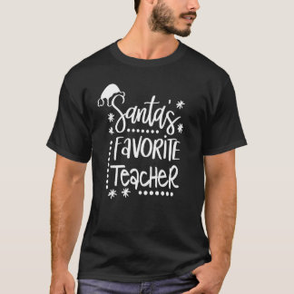 Camiseta Santa's Favorite Teacher One Merry Teacher Christ