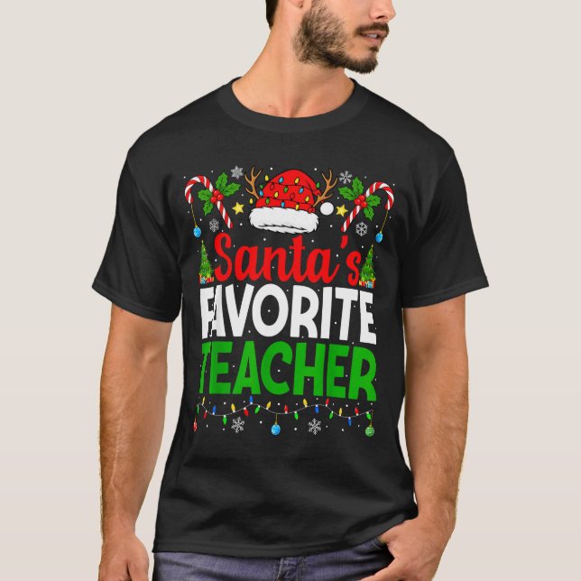 Camiseta Santa's Favorite Teachers Christmas Funny Christma (Frente)