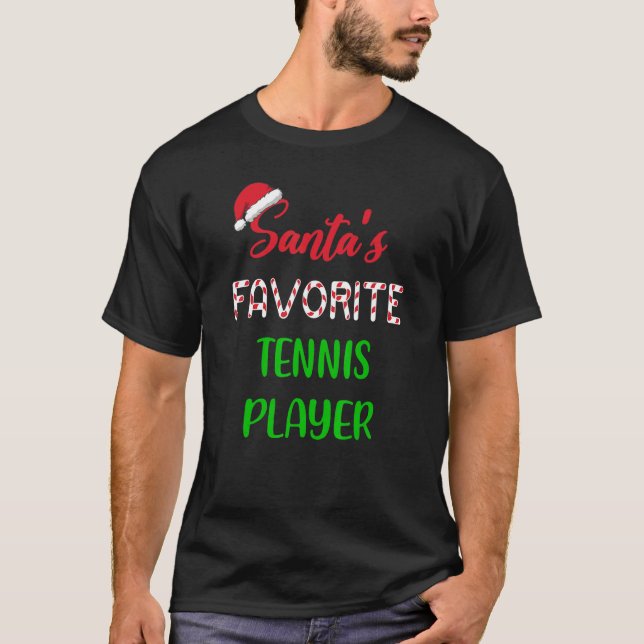 Camiseta Santas Favorite Tennis Player   Funny Tennis Chris (Frente)