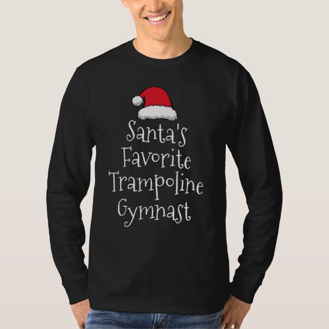 Camiseta Santas Favorite Trampoline Gymnast   Christmas     (Frente)