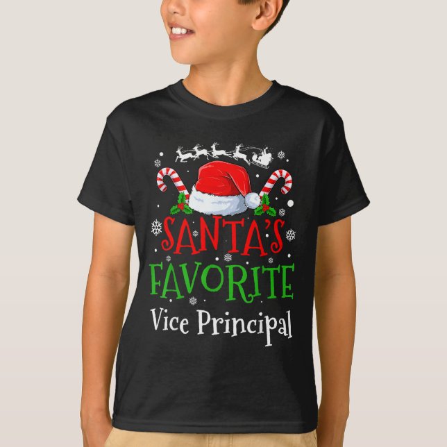 Camiseta Santa's Favorite Vice Principal Christmas Party  (Frente)
