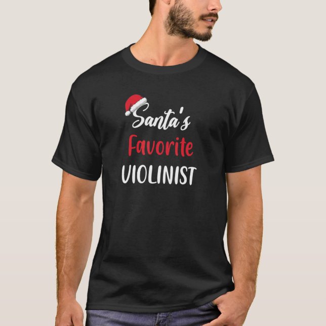 Camiseta Santas Favorite Violinist   Christmas violin   (Frente)