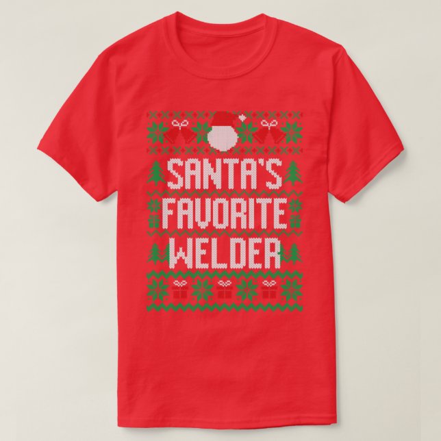 Camiseta Santas Favorite Welder (Frente do Design)