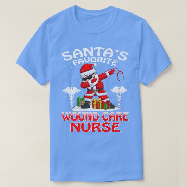 Camiseta Santa's Favorite Wound Care Nurse Christmas Matchi (Frente do Design)