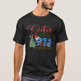 Camiseta Santas Favorito 911 Dispatcher Engraçado San de Na