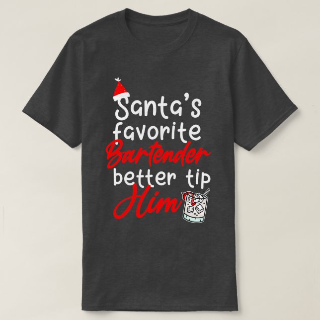 Camiseta Santas Favorito Barman 4 (Frente do Design)