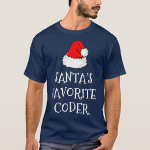 Camiseta Santas Favorito Coder Gift Codificação de Natal