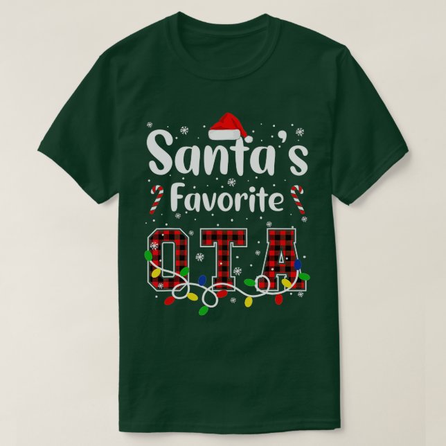 Camiseta Santas Favorito da OTA Terapêutica Ocupacional de  (Frente do Design)