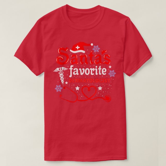 Camiseta Santas Favorito Dermatologista Natal (Frente do Design)