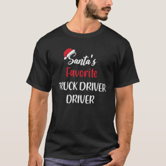 Camiseta Santas Favorito Entrega de Driver de Caminhão Nata