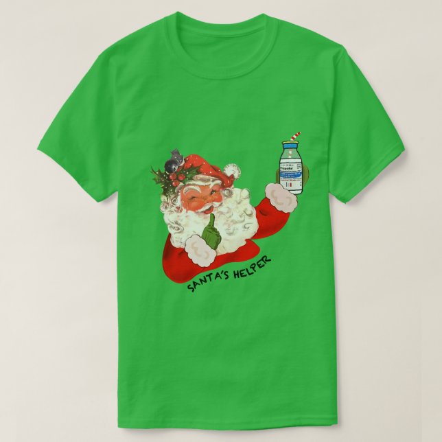 Camiseta Santas Helper Christmas Enfermeira da UTI CRNA Fun (Frente do Design)