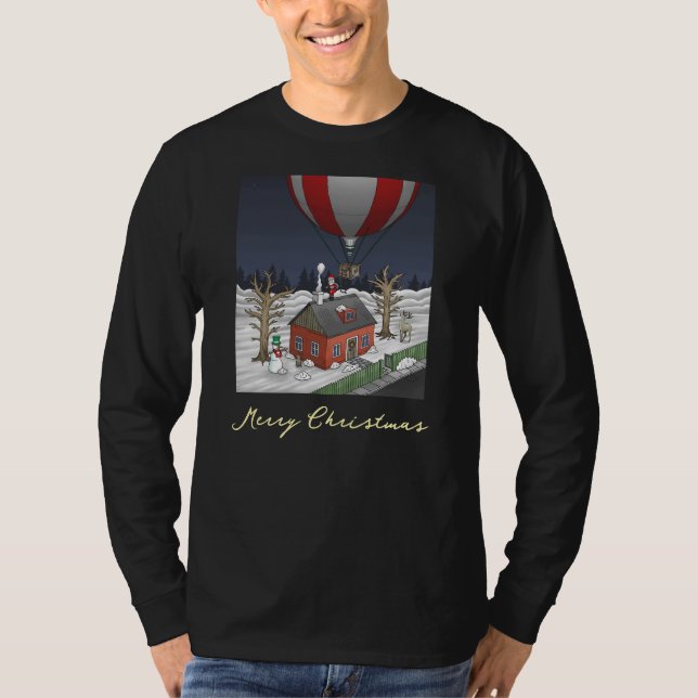 Camiseta Santa's Hot Air Balloon (Frente)