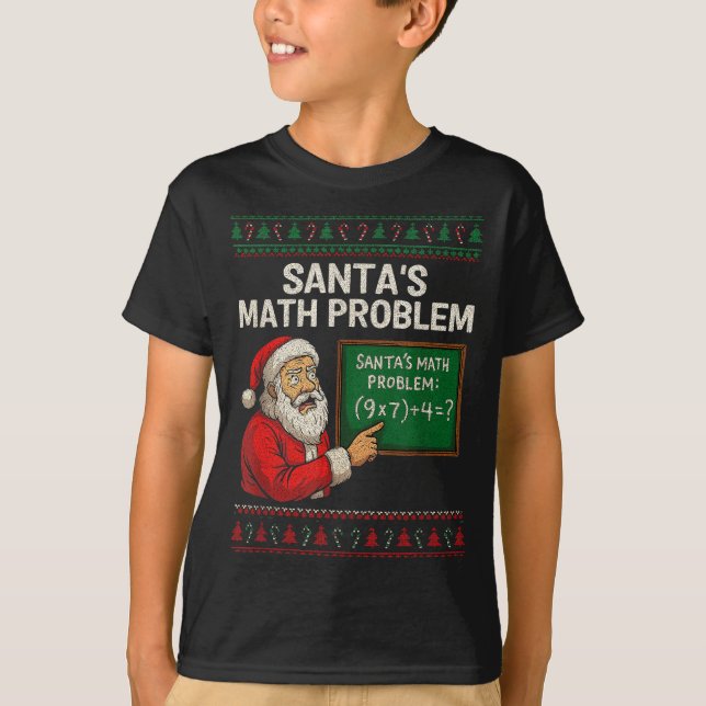 Camiseta Santa's Math Problem 67 Viral Meme Christmas Ugly  (Frente)